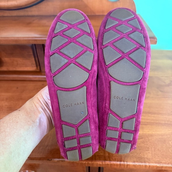 Cole Haan Evelyn driving loafer Suede leather  flats woman 5 pink / purple - Picture 7 of 9